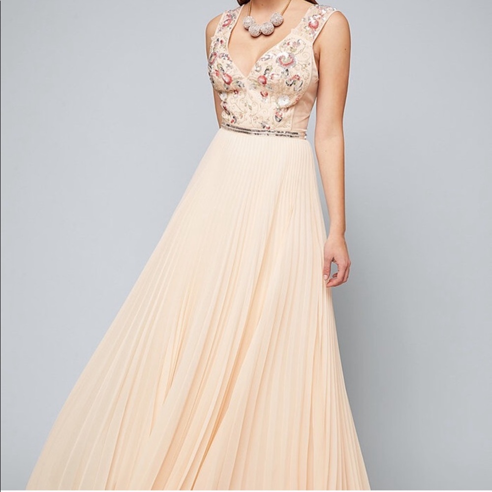 BEBE Georgi Pleated Gown